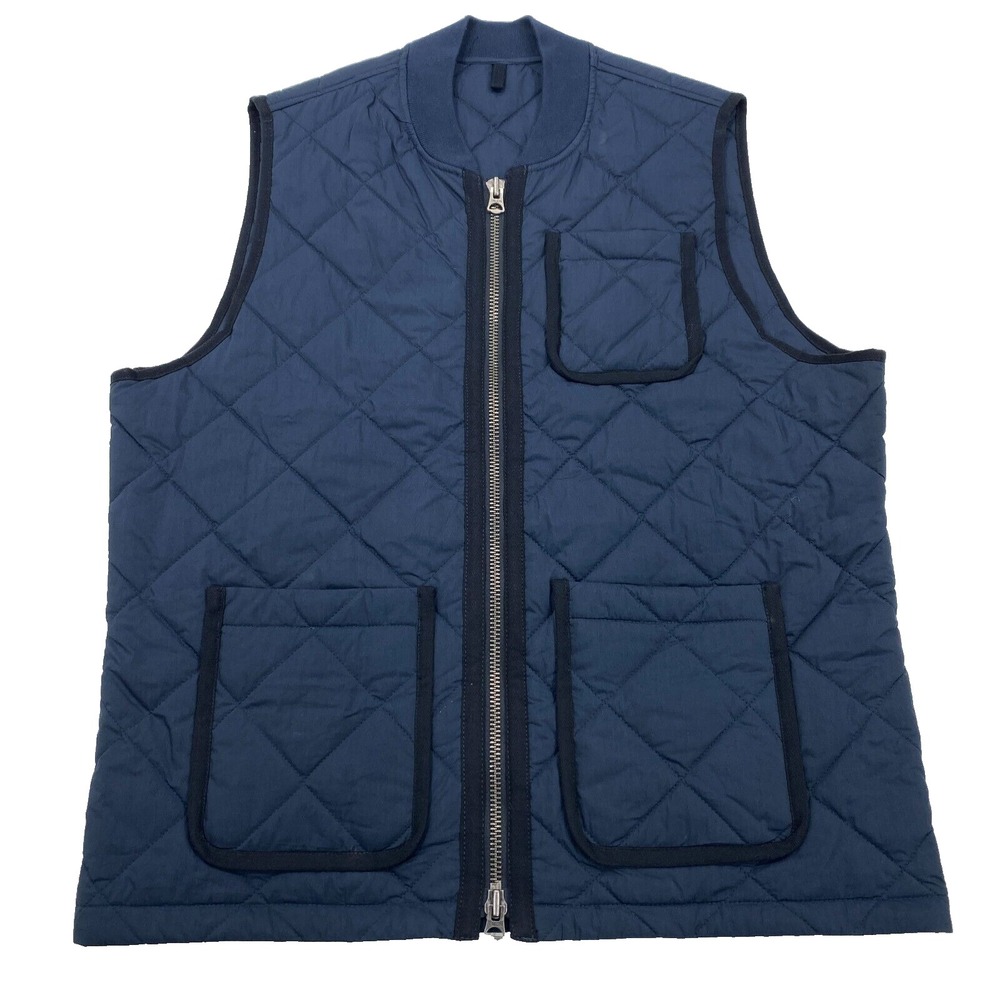 NWOT Abercrombie & Fitch Quilted Zip Vest Jacket XL Blue Pockets Mens $180
